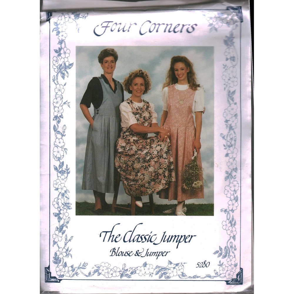 Four Corners 5280 The Classic Jumper Blouse Sewing Pattern Vintage 1989 Sz 6-22
